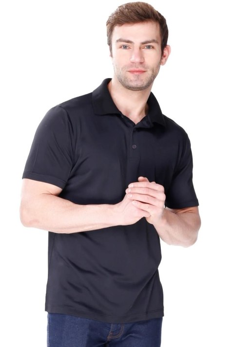 Elegancka Koszulka męska Polo z kołnierzykiem : Kolor - Czarny, Rozmiar - XL Elegancka Koszulka męska Polo z kołnierzykiem : Kolor - Czarny, Rozmiar - XL