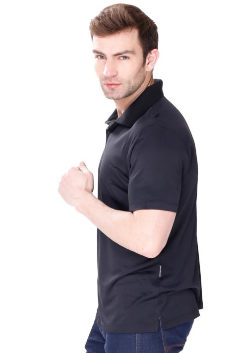 Elegancka Koszulka męska Polo z kołnierzykiem : Kolor - Czarny, Rozmiar - M Elegancka Koszulka męska Polo z kołnierzykiem : Kolor - Czarny, Rozmiar - M