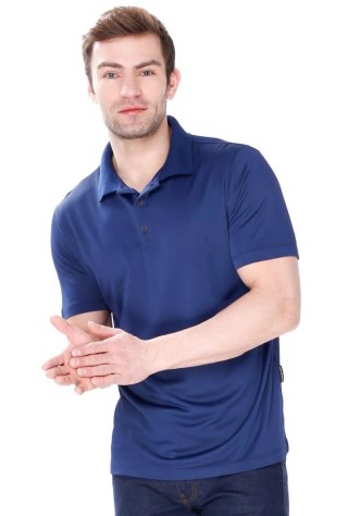 Elegancka Koszulka męska Polo z kołnierzykiem : Kolor - Granatowy, Rozmiar - S