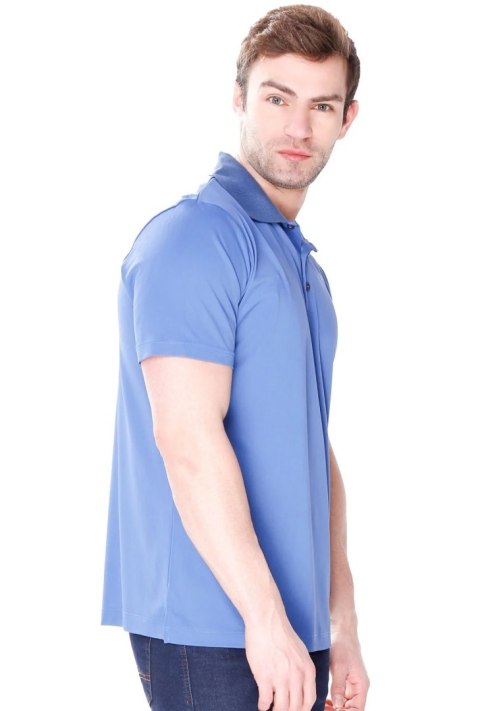 Elegancka Koszulka męska Polo z kołnierzykiem : Kolor - Jeans, Rozmiar - M Elegancka Koszulka męska Polo z kołnierzykiem : Kolor - Jeans, Rozmiar - M