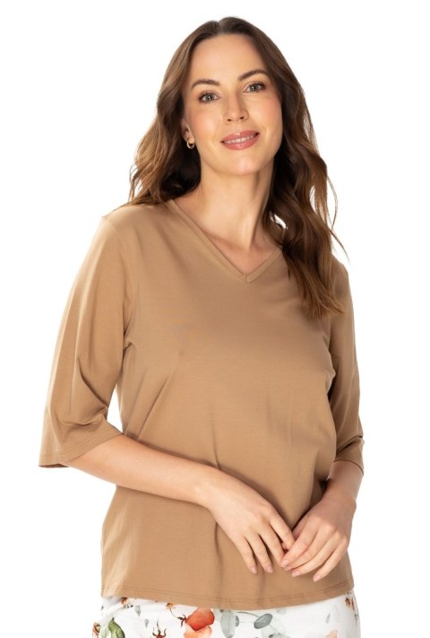 Elegancka bluzka piżamowa Marcella : Kolor - Beżowy, Rozmiar - 38 Elegancka bluzka piżamowa Marcella : Kolor - Beżowy, Rozmiar - 38