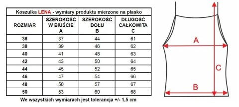 Koronkowa koszulka damska Lena na ramiączkach : Kolor - Czarny, Rozmiar - 38 Koronkowa koszulka damska Lena na ramiączkach : Kolor - Czarny, Rozmiar - 38