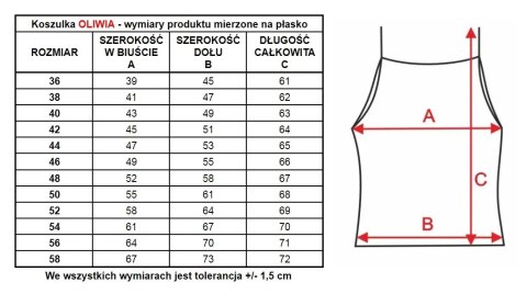 Koszulka damska Oliwia na ramiączkach : Kolor - Biały, Rozmiar - 58 Koszulka damska Oliwia na ramiączkach : Kolor - Biały, Rozmiar - 58