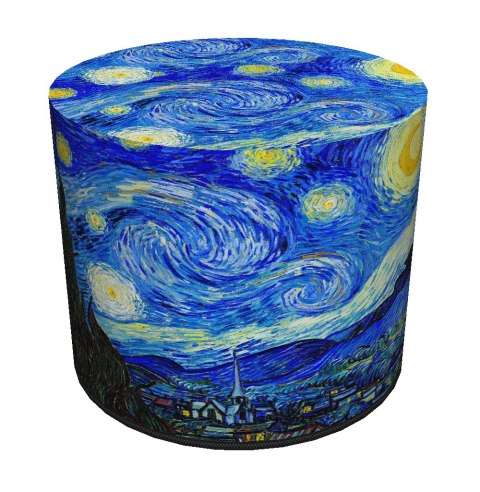 Pufa welurowa Bertoni typu walec z nadrukiem Van Gogh Gwiaździsta Noc Pufa welurowa Bertoni typu walec z nadrukiem Van Gogh Gwiaździsta Noc