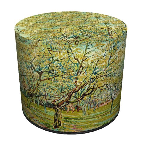 Pufa welurowa Bertoni typu walec z nadrukiem Van Gogh Sad Pufa welurowa Bertoni typu walec z nadrukiem Van Gogh Sad