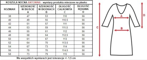 Koszula nocna damska Antonina z guziczkami : Kolor - Różowy, Rozmiar - 54 Koszula nocna damska Antonina z guziczkami : Kolor - Różowy, Rozmiar - 54