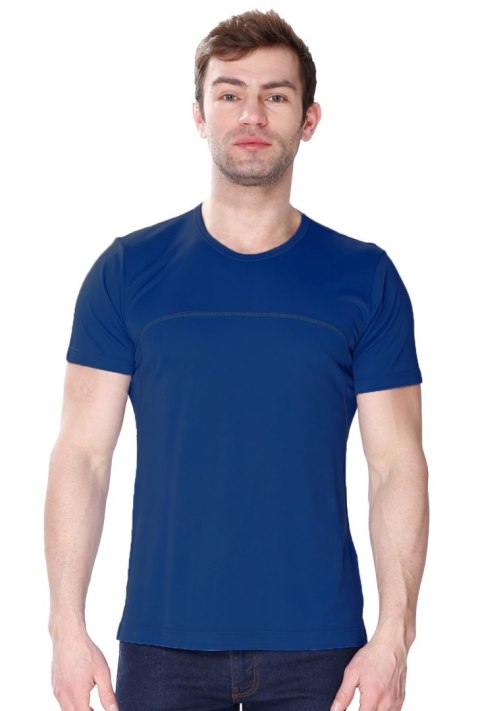 Koszulka męska James z jedwabiu wiskozowego : Kolor - Granatowy, Rozmiar - 54/XL Koszulka męska James z jedwabiu wiskozowego : Kolor - Granatowy, Rozmiar - 54/XL