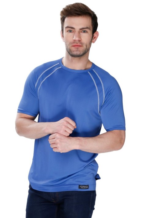 Koszulka męska Sprint z jedwabiu wiskozowego : Kolor - Jeans, Rozmiar - 52/L Koszulka męska Sprint z jedwabiu wiskozowego : Kolor - Jeans, Rozmiar - 52/L