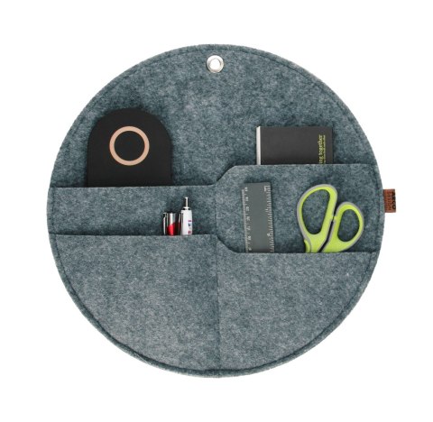 Organizer na ścianę Kółko z kieszeniami szary L - 35 cm Organizer na ścianę Kółko z kieszeniami szary L - 35 cm
