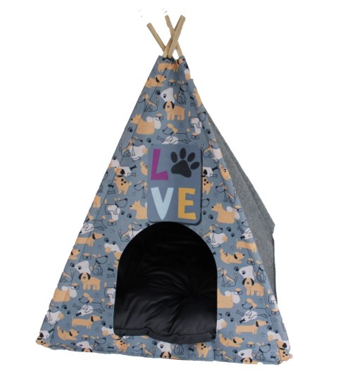 Tipi dla Psa/kota z poduszką LOVE DOGS GREY L Tipi dla Psa/kota z poduszką LOVE DOGS GREY L