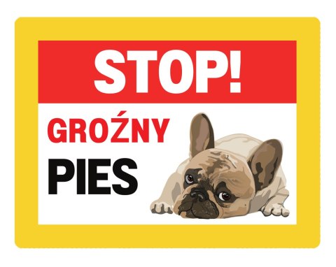 TABLICZKA GROŹNY BULDOG - 20x28 cm TABLICZKA GROŹNY BULDOG - 20x28 cm