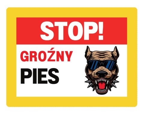 TABLICZKA GROŹNY PIES W OKULARACH - 20x28 cm TABLICZKA GROŹNY PIES W OKULARACH - 20x28 cm